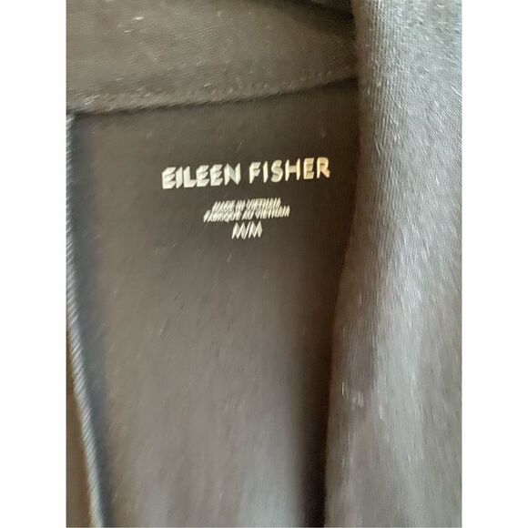 Eileen fisher women’s Shawl collar black open front cardigan size medium - Picture 5 of 5